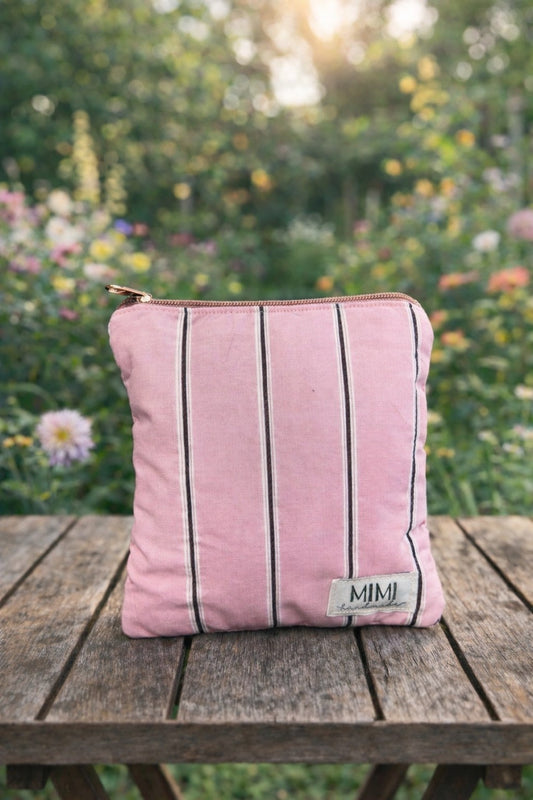 Pink Striped Coin Pouch