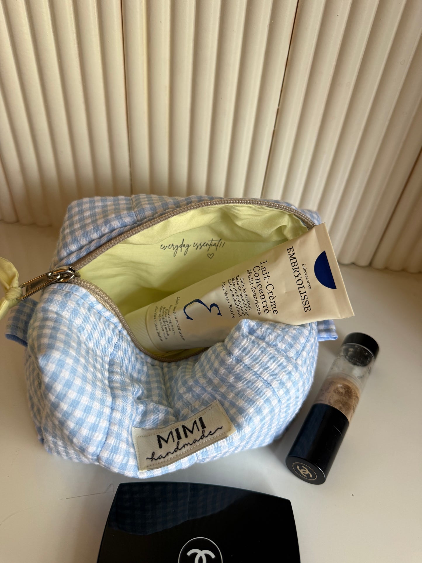 Powder Blue Boxy Makeup Bag