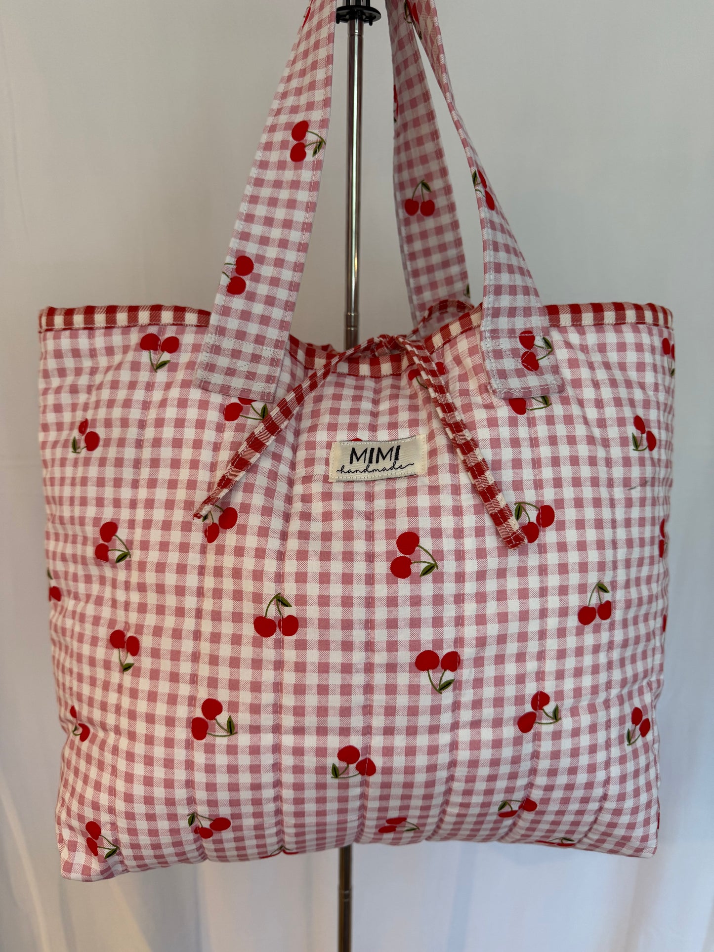 Cherry Gingham Tote